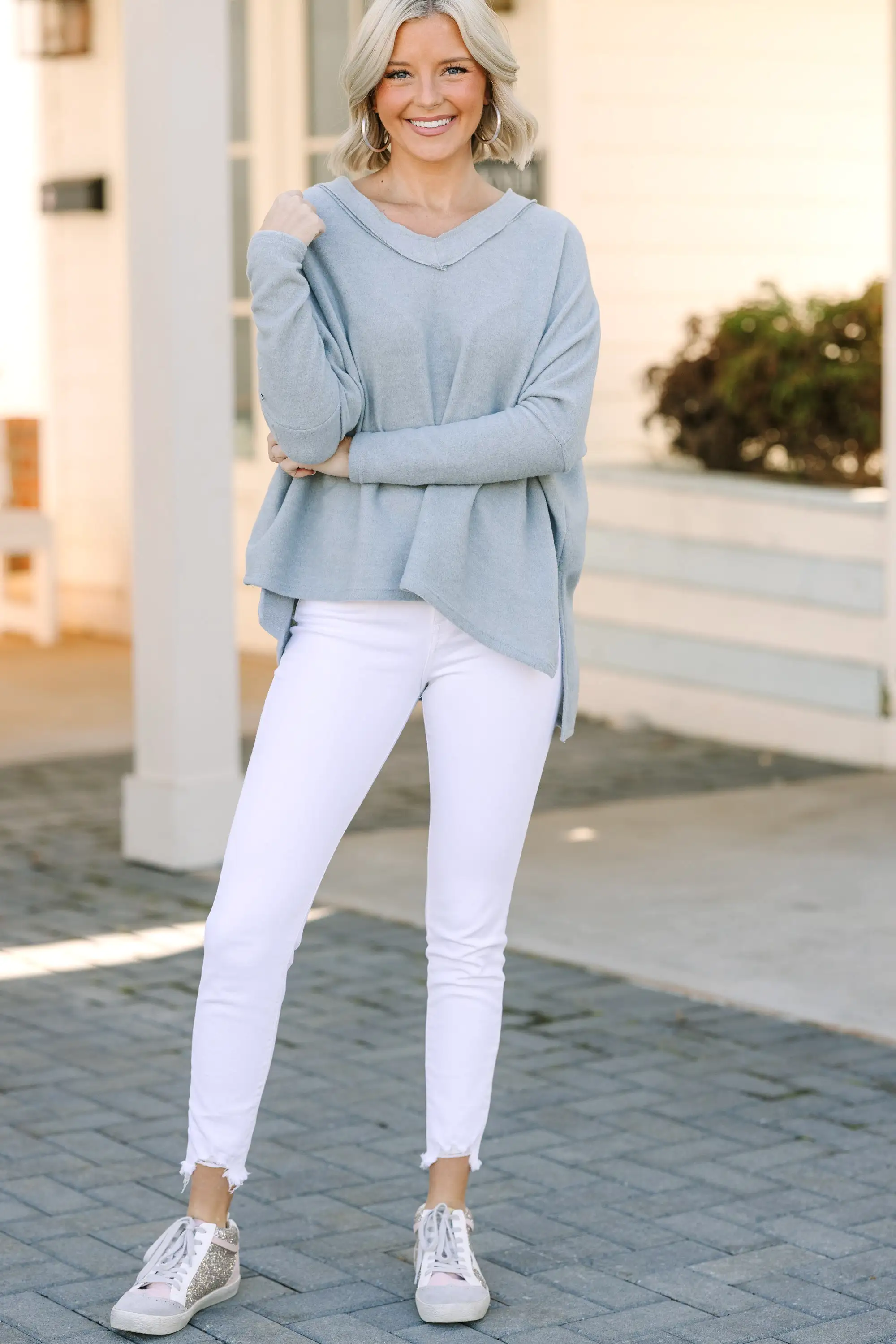 Find Yourself Heather Gray Brushed Knit Top