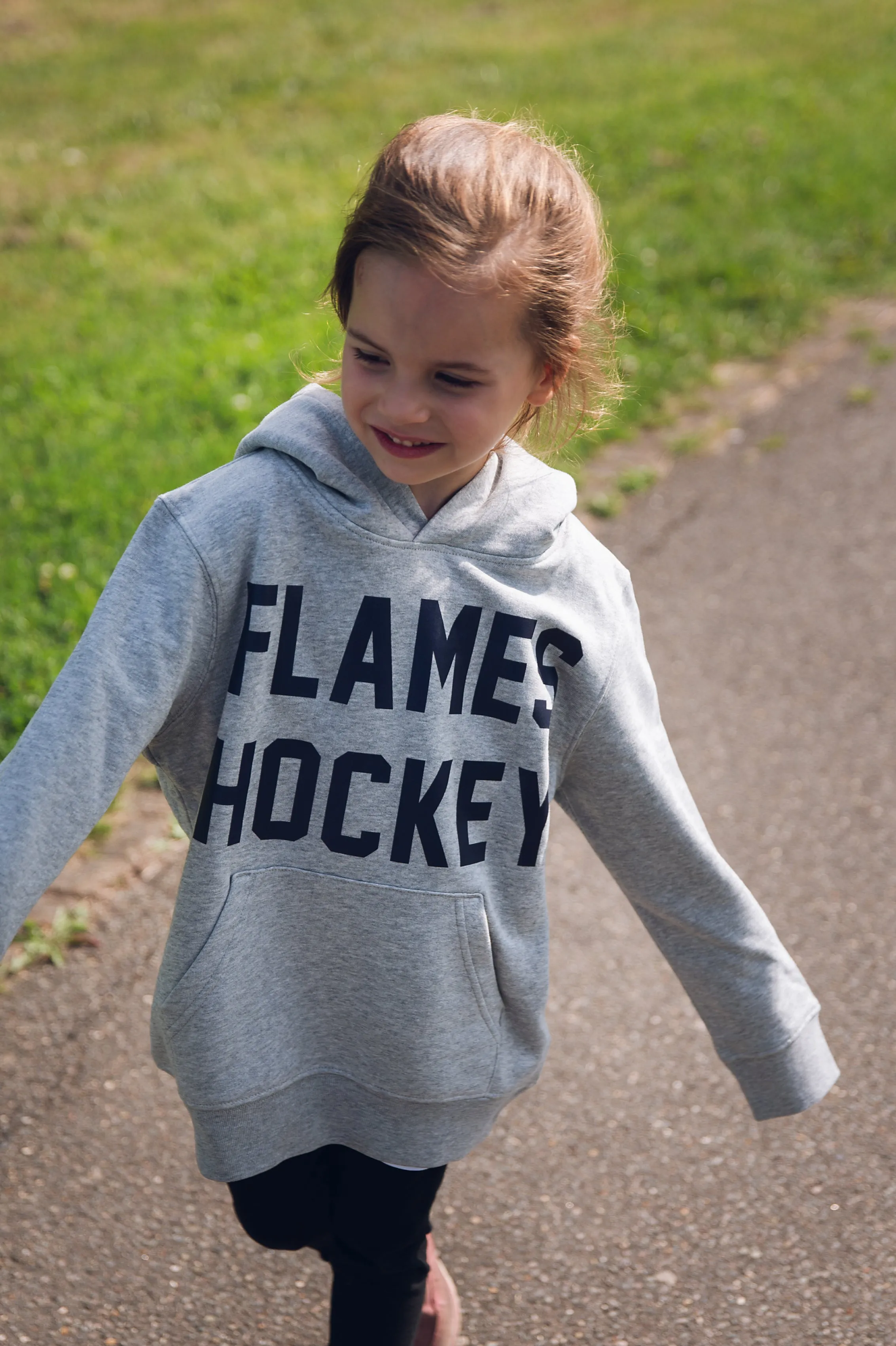 Flames Junior Hockey Hoodie Grey