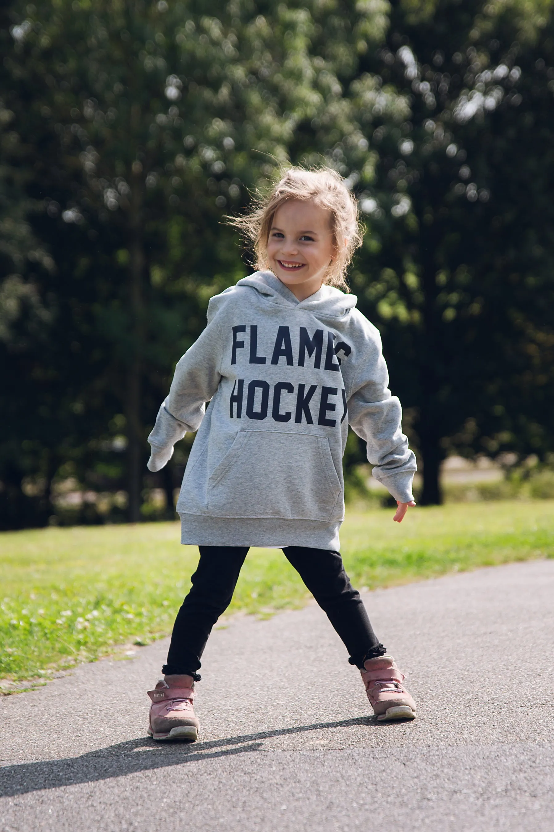 Flames Junior Hockey Hoodie Grey