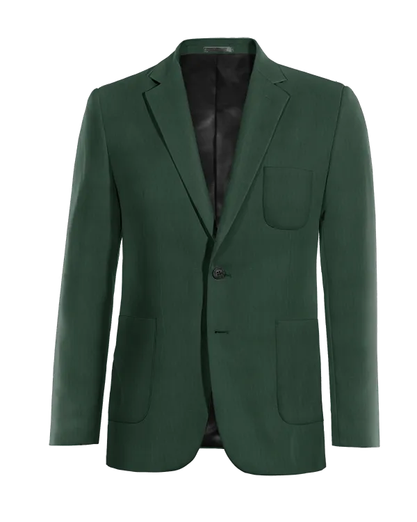 Green essential Jacket with patched pockets