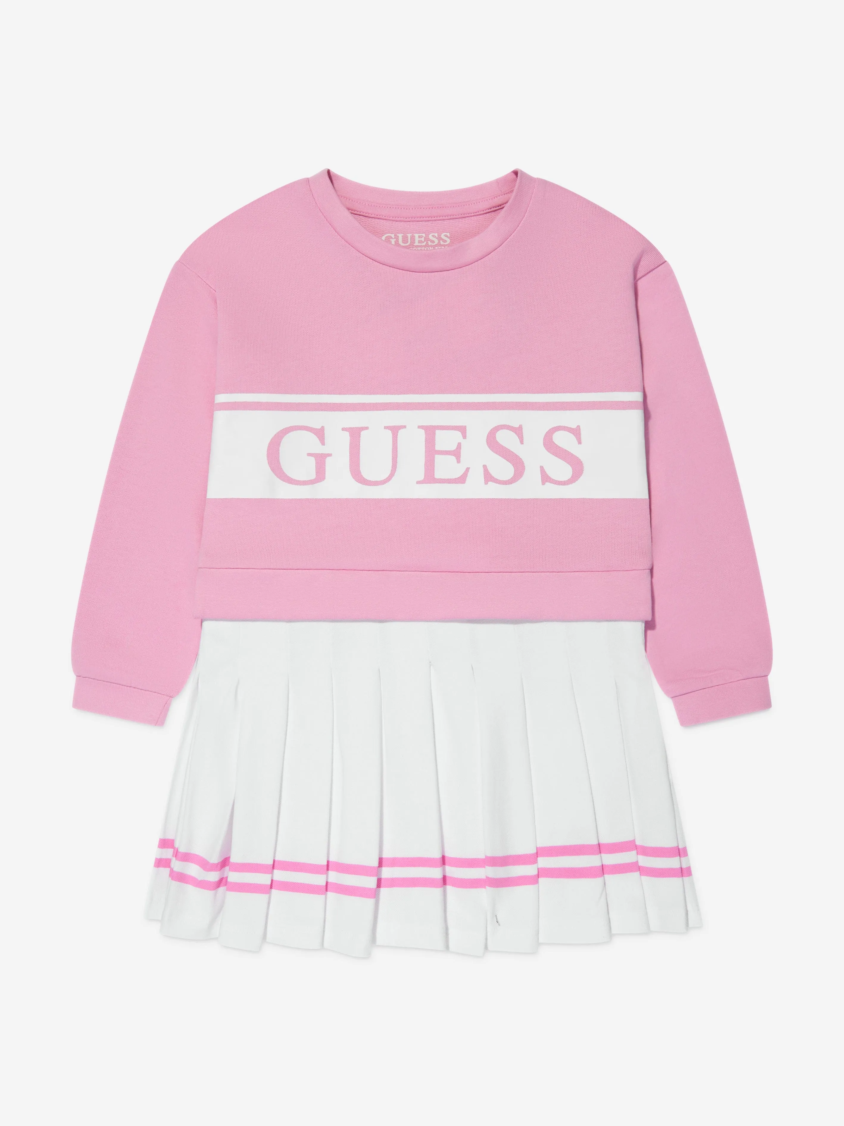 Guess Girls Logo Sweater Dress in Pink