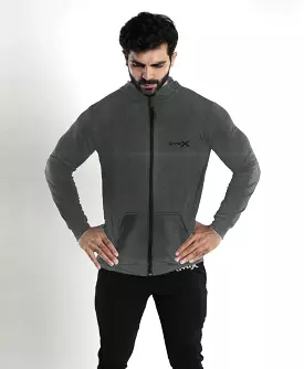 GymX  grey full sleeves Hoodie - Sale