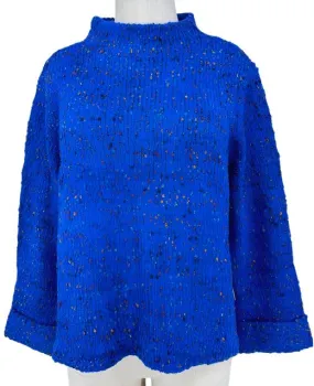 Habitat Confetti Yarn Funnel Neck Pullover/Sapphire