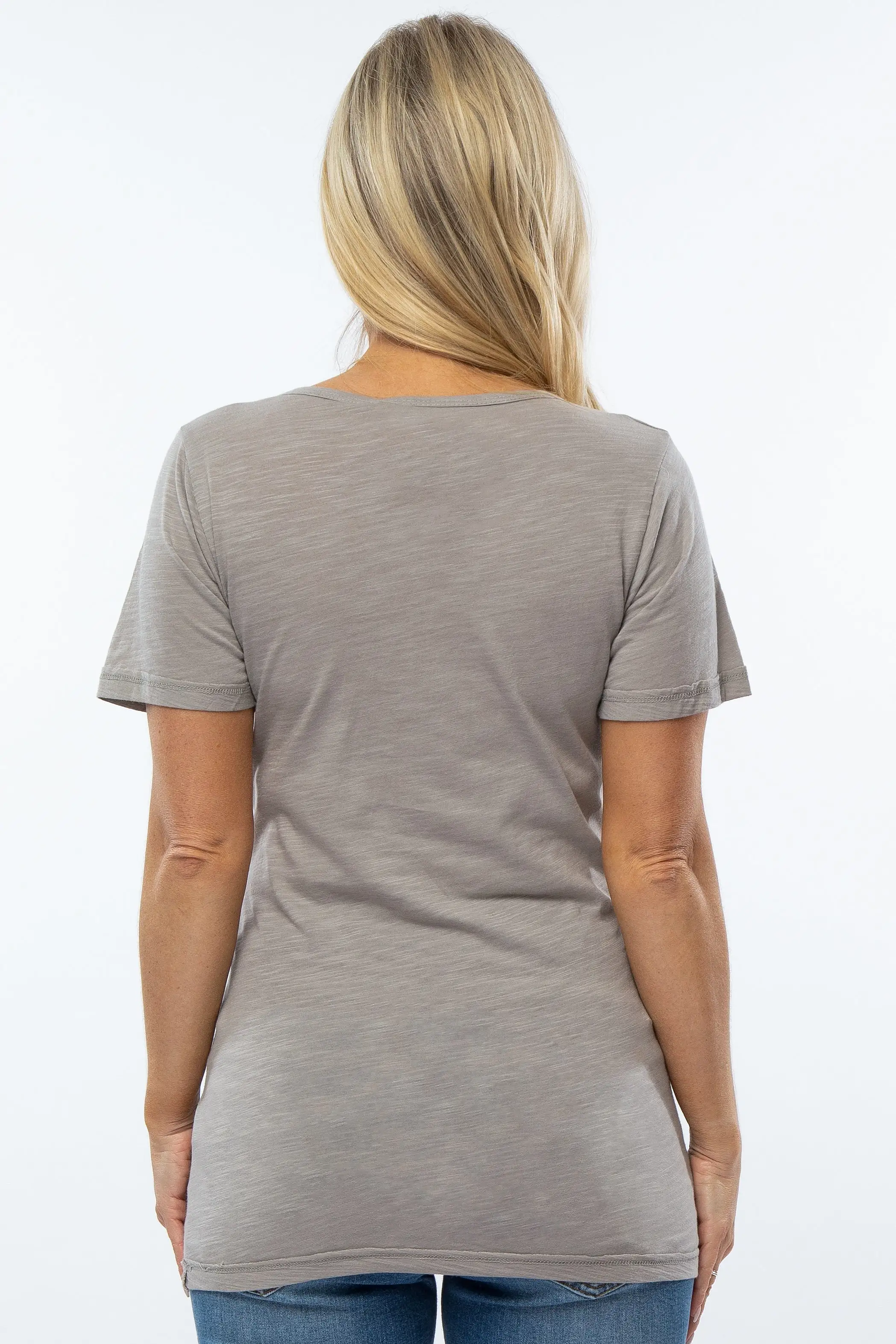 Heather Grey V-Neck Maternity T Shirt