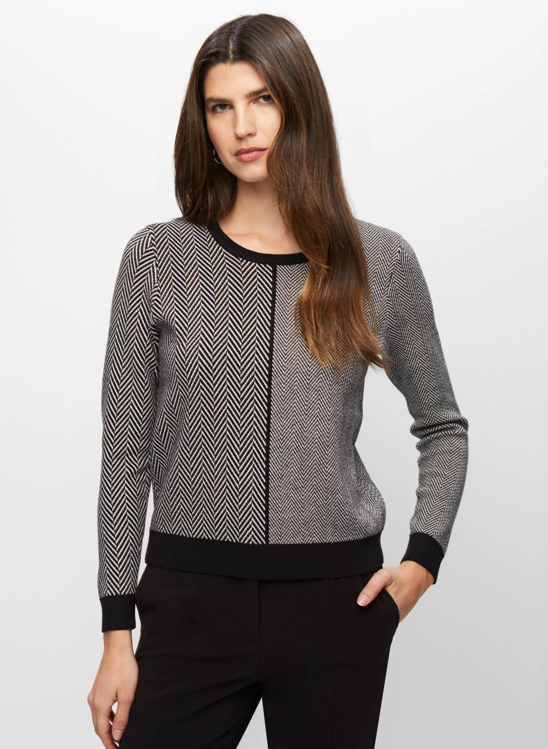 Herringbone Contrast Sweater