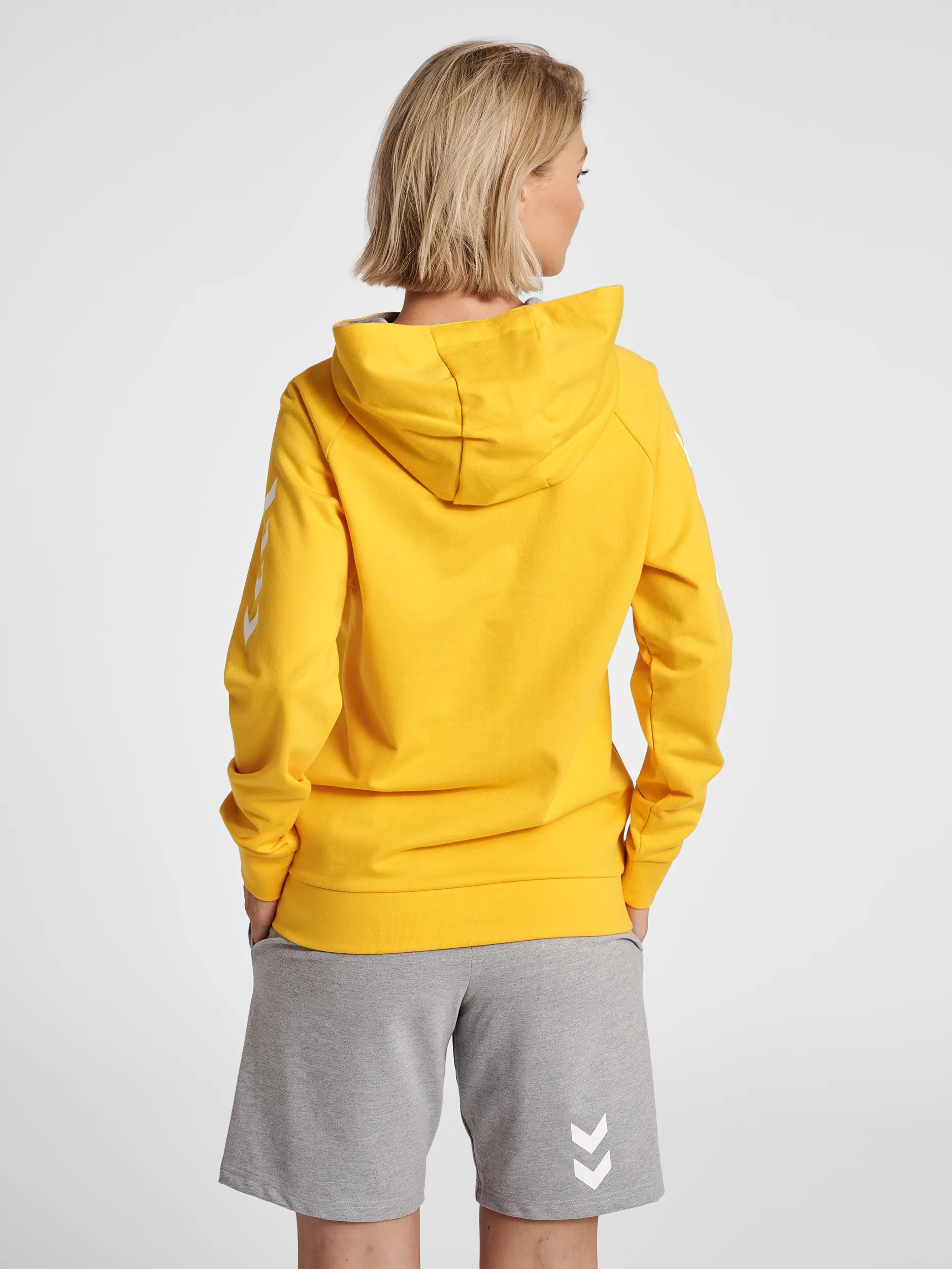 HMLGO COTTON HOODIE WOMAN Hoodie with chevron sleeves