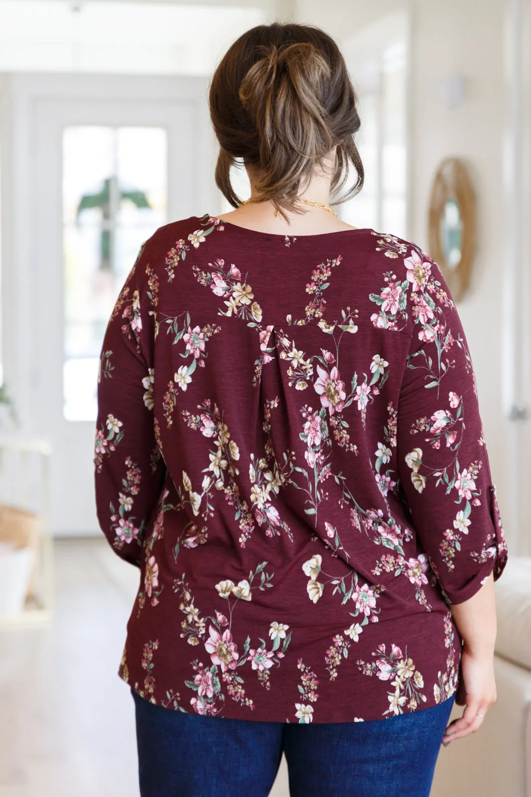 Hometown Classic Top in Wine Floral