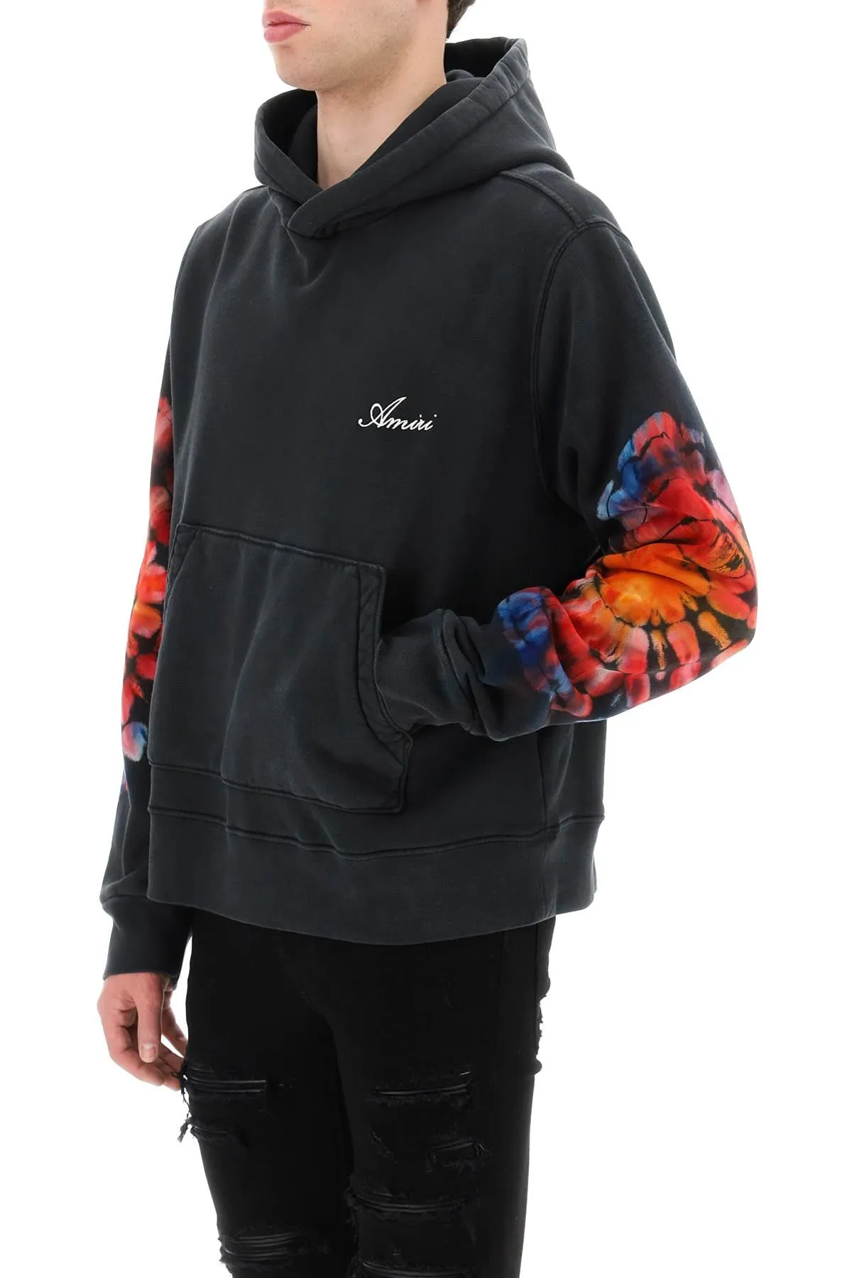 Hoodie With Tie Dye Sleeves