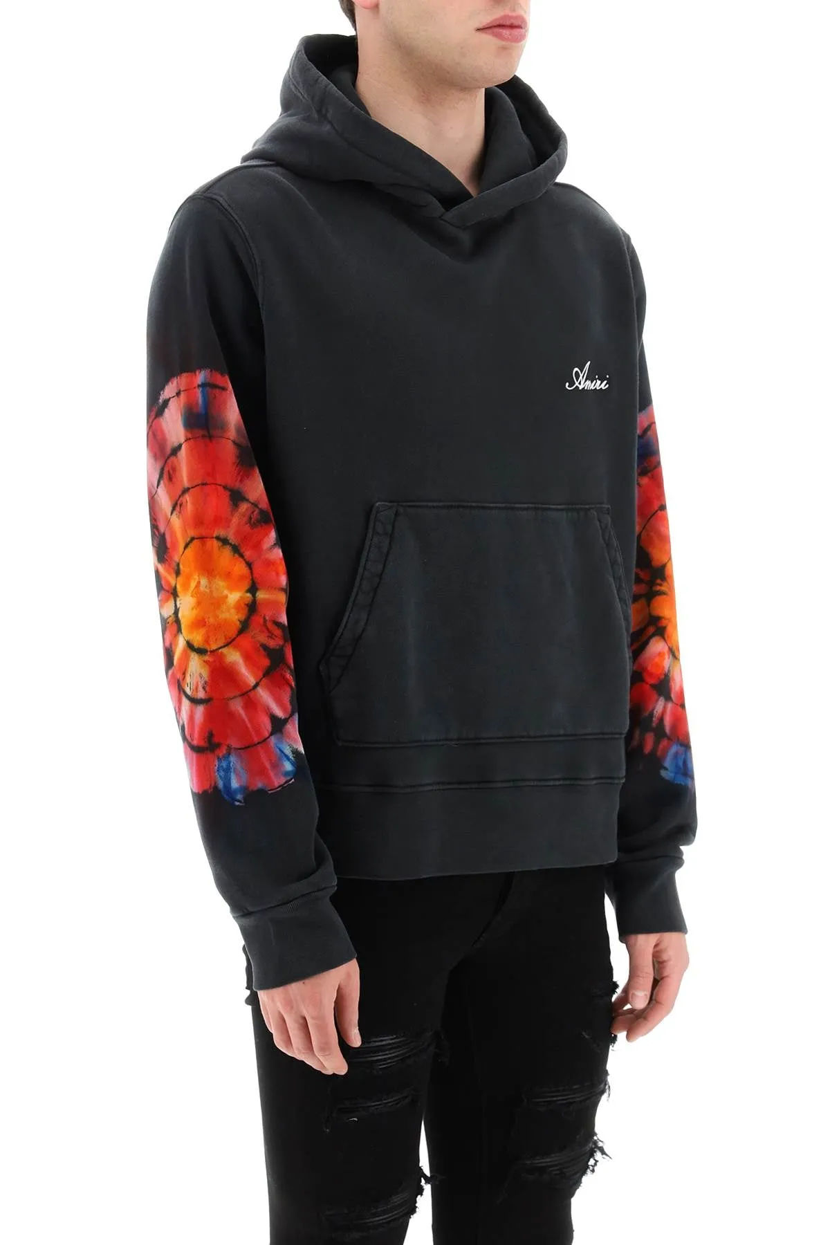 Hoodie With Tie Dye Sleeves