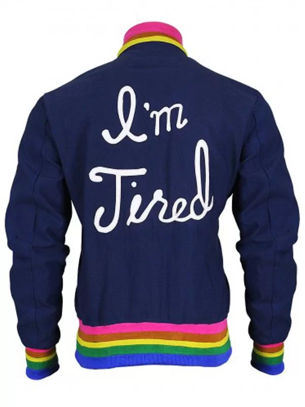 I'm Tired Womens Varsity Blue Bomber Jacket - Famous Jackets