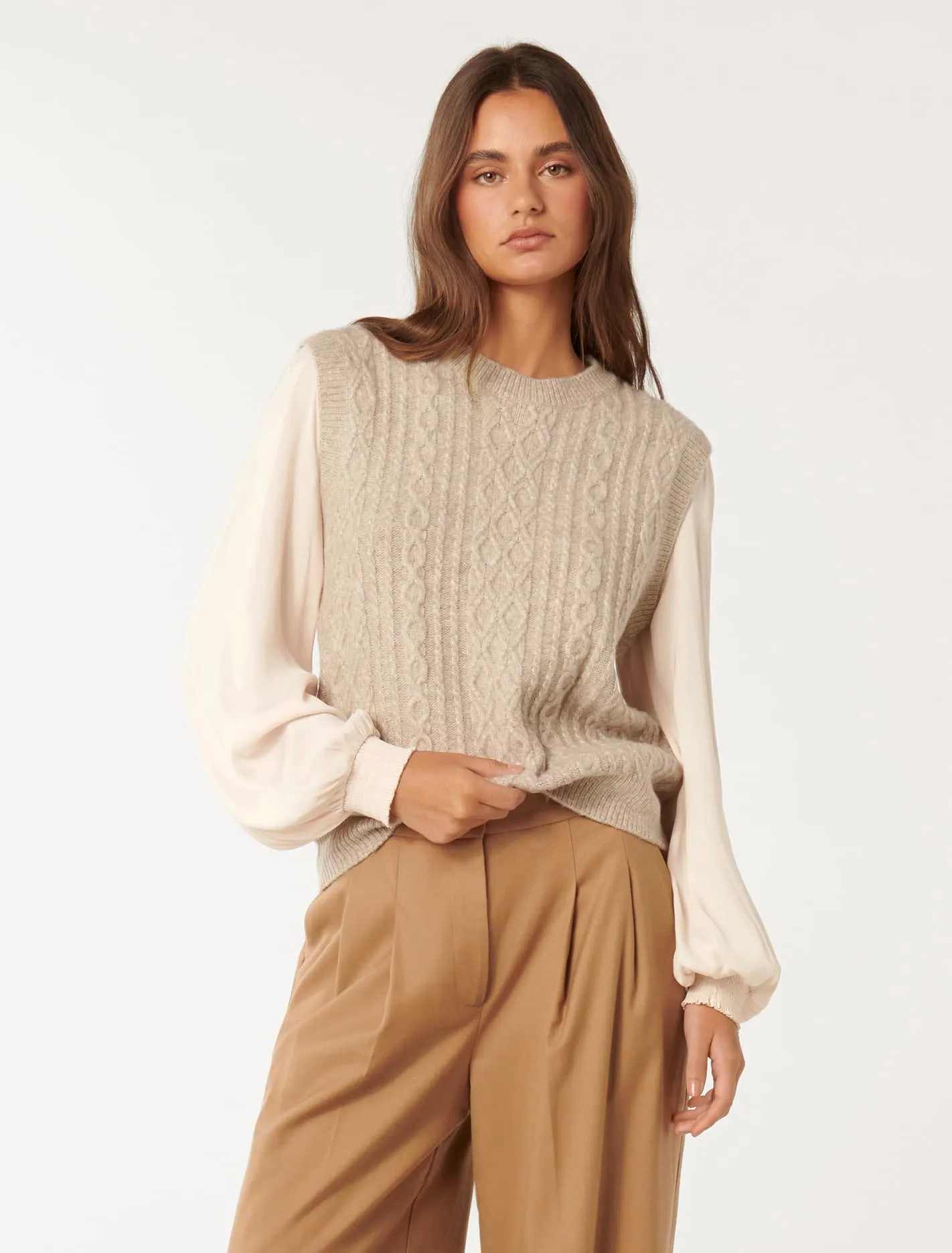 Indie Cable Knit Tabard Sweater