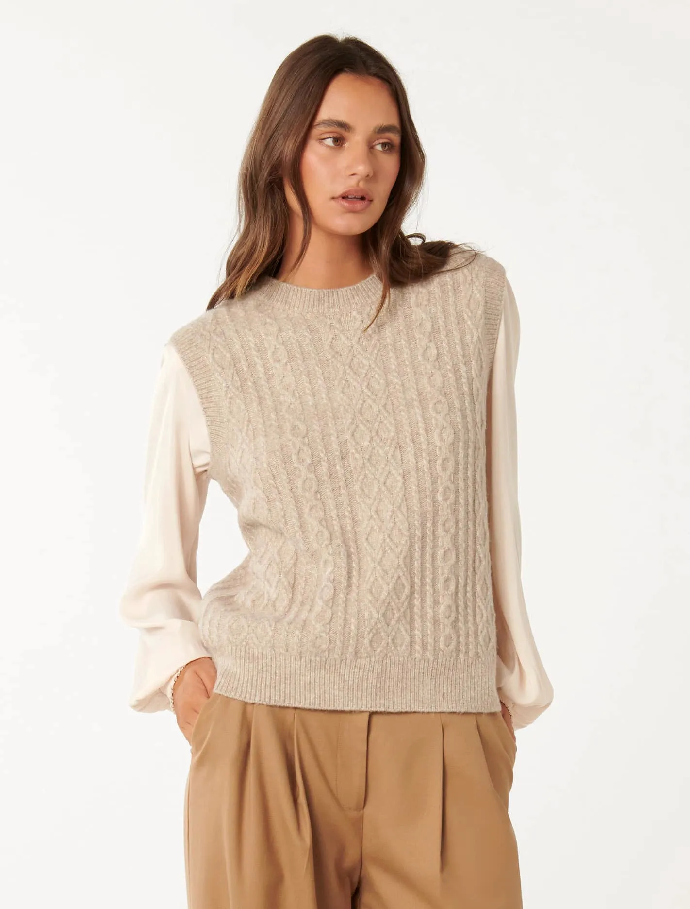 Indie Cable Knit Tabard Sweater