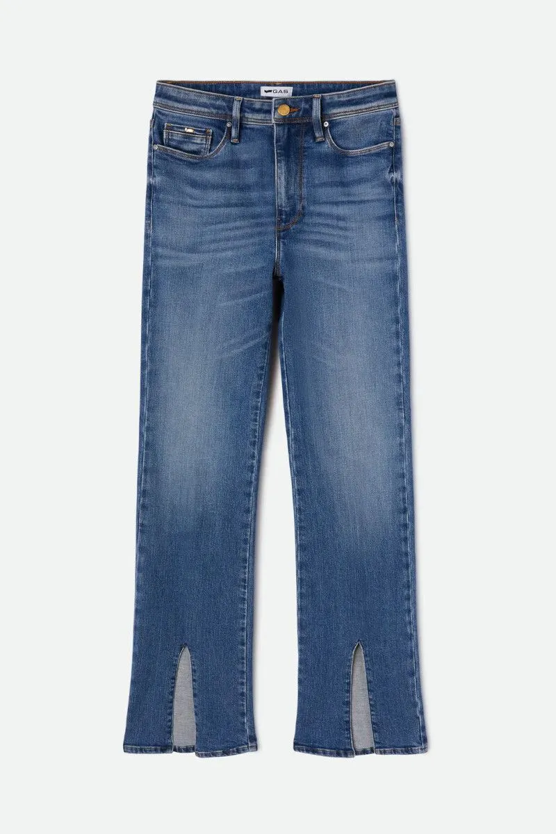 Jeans bootcut split donna Blu