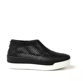 Jodie Back zip Shoes soft perforated leather black