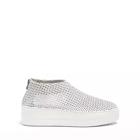 Jodie Back zip Shoes soft perforated leather white