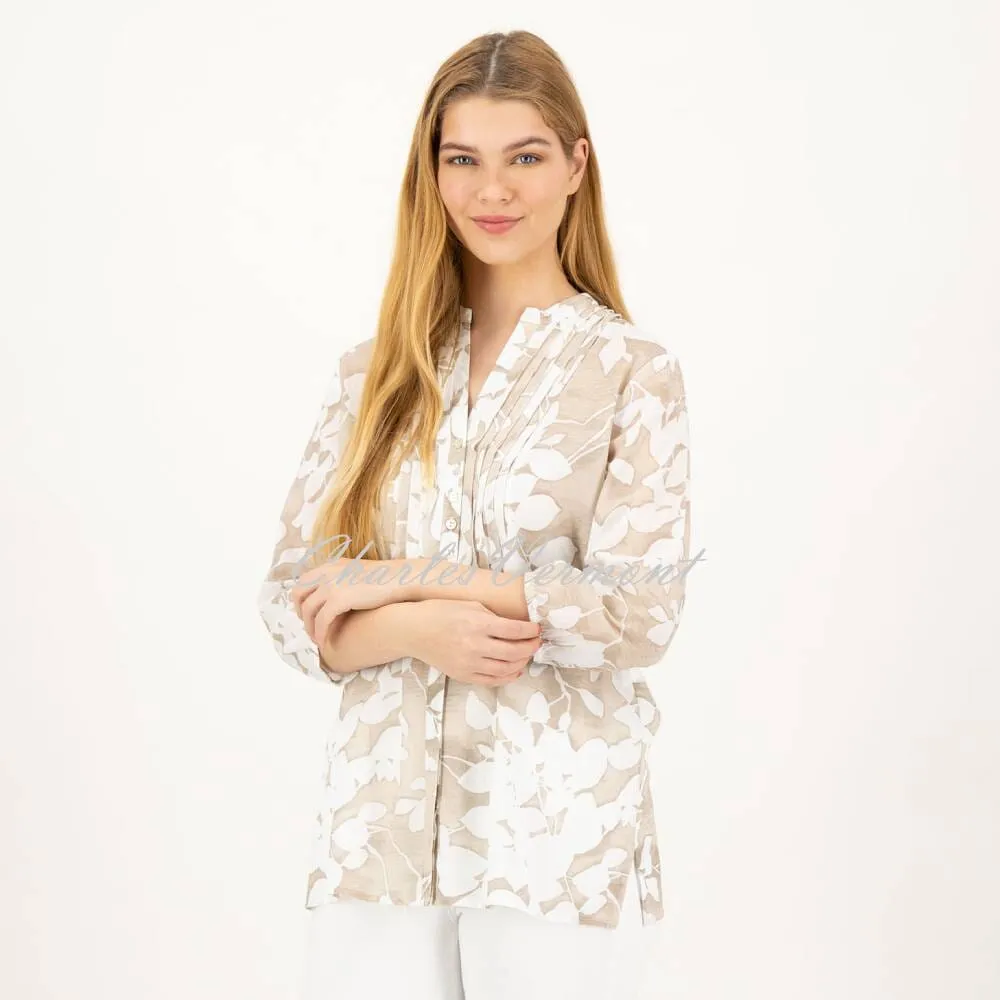 Just White Blouse - Style J1927 (Beige)