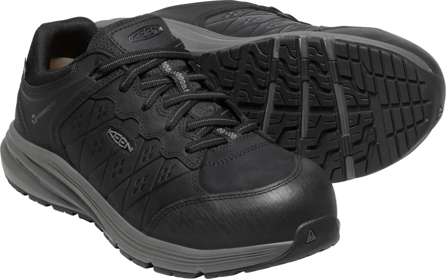 Keen Utility Mens Vista Energy WP CT Black/Gun Metal Leather Work Shoes