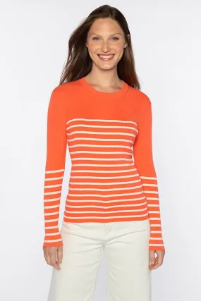 KINROSS CASHMERE - STRIPE RIB CREW