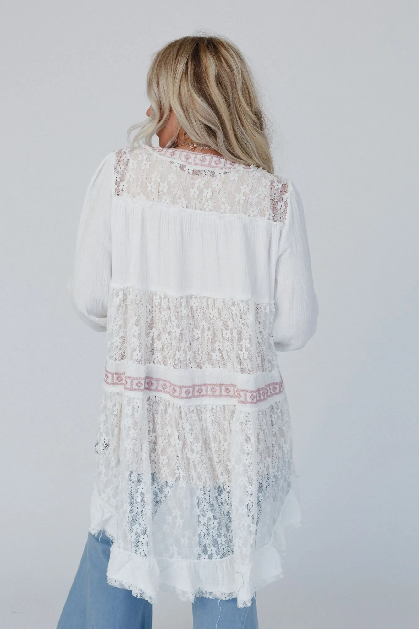 Lace Talk About It Duster Kimono - Ivory