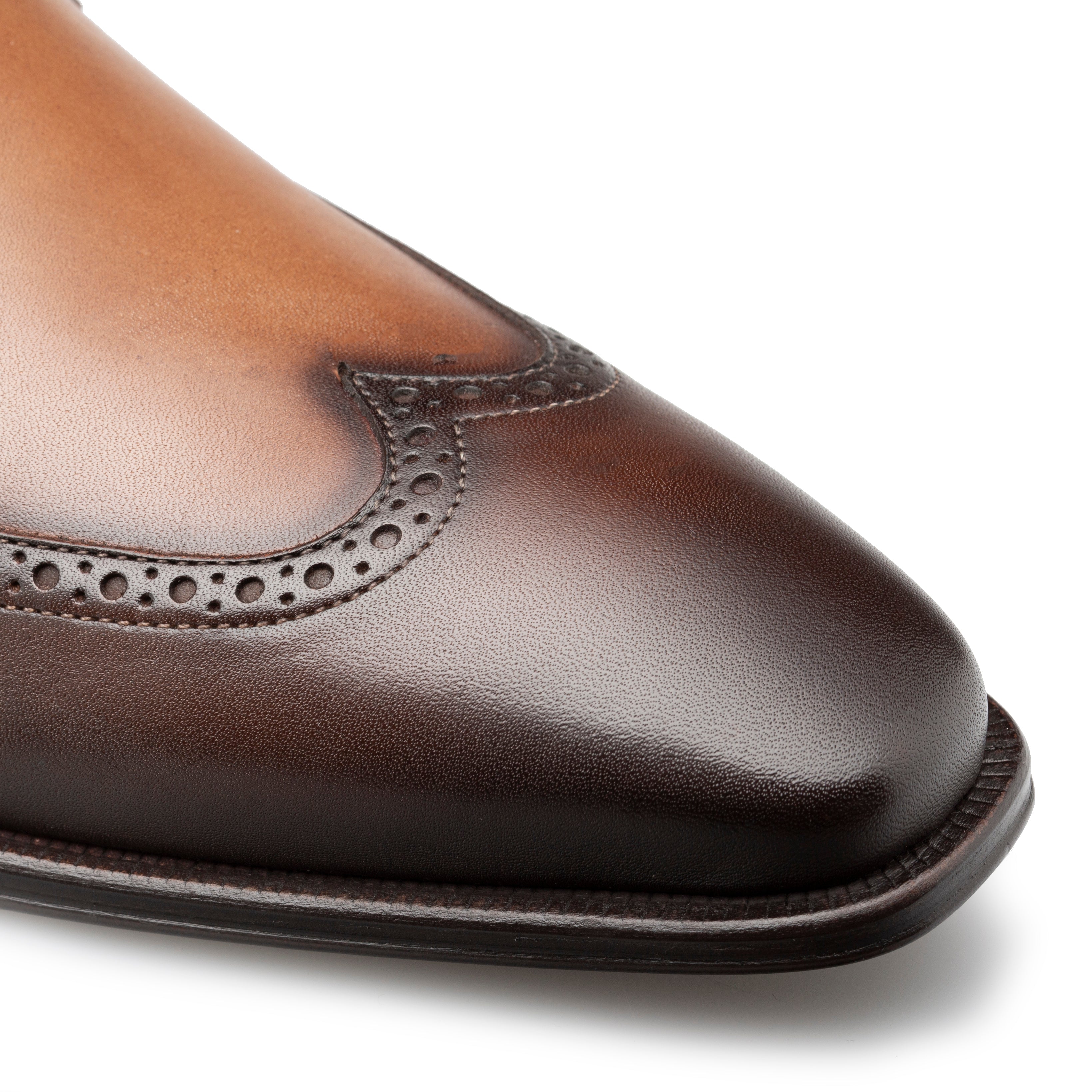 Leather Wing Tip Monk Strap