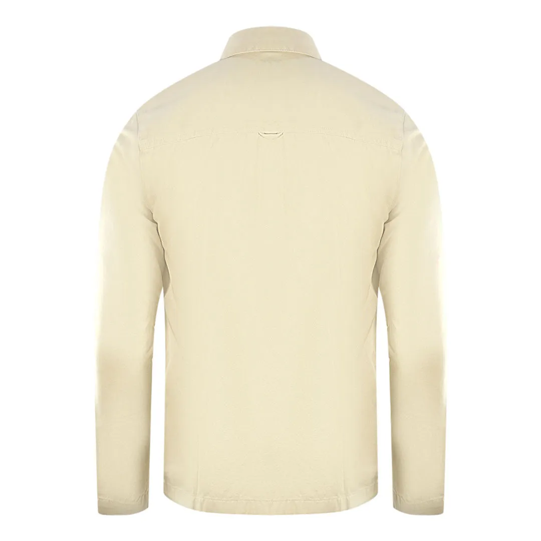 Lyle & Scott Twill Beige Overshirt Jacket