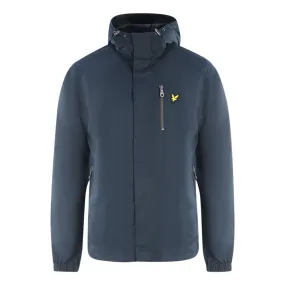 Lyle Scott Hooded Curved Hem Navy Blue Jacket