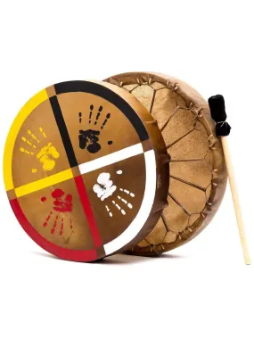 Medicine Wheel Healing-Hands Buffalo Hide Drum