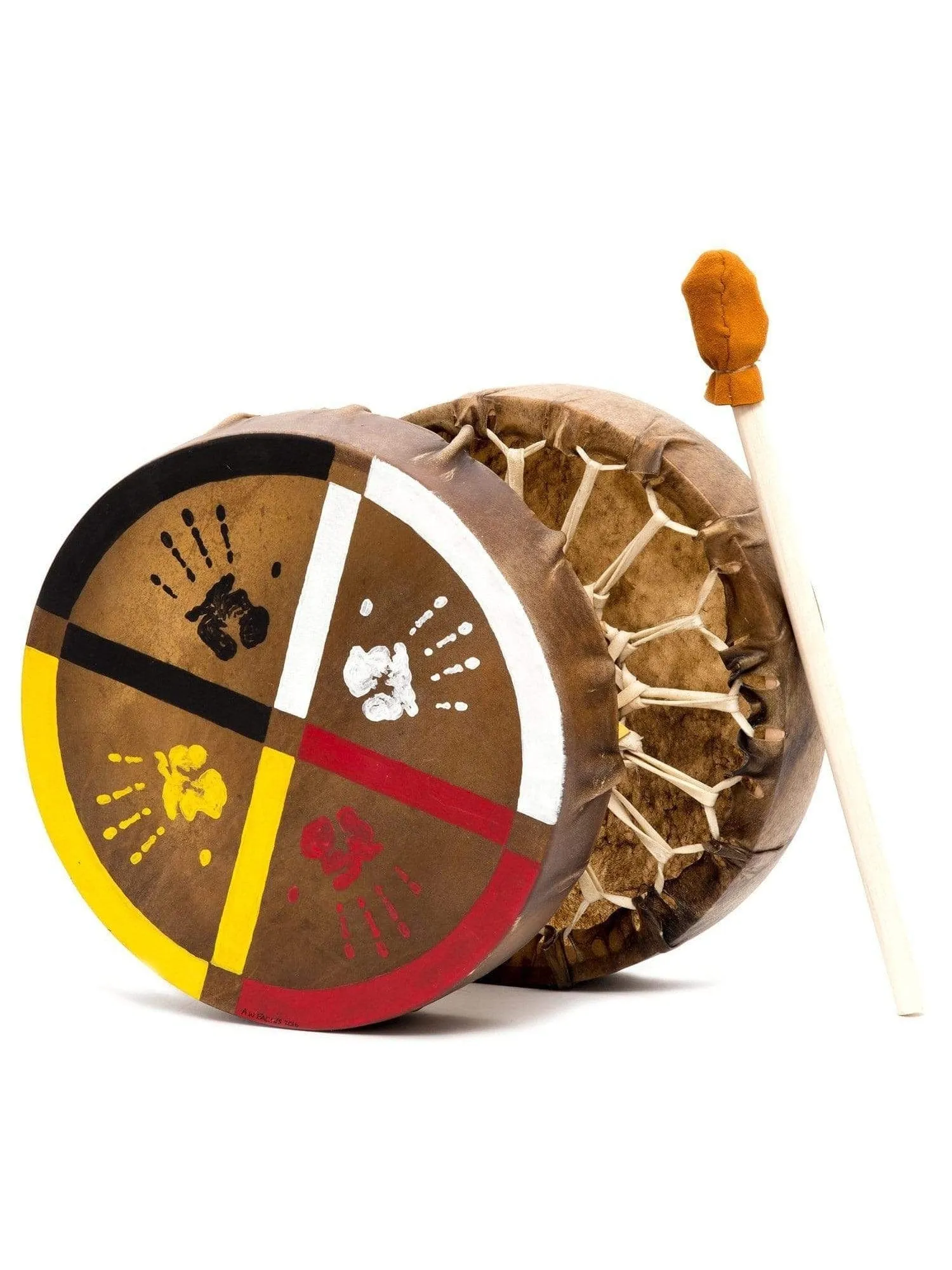 Medicine Wheel Healing-Hands Buffalo Hide Drum