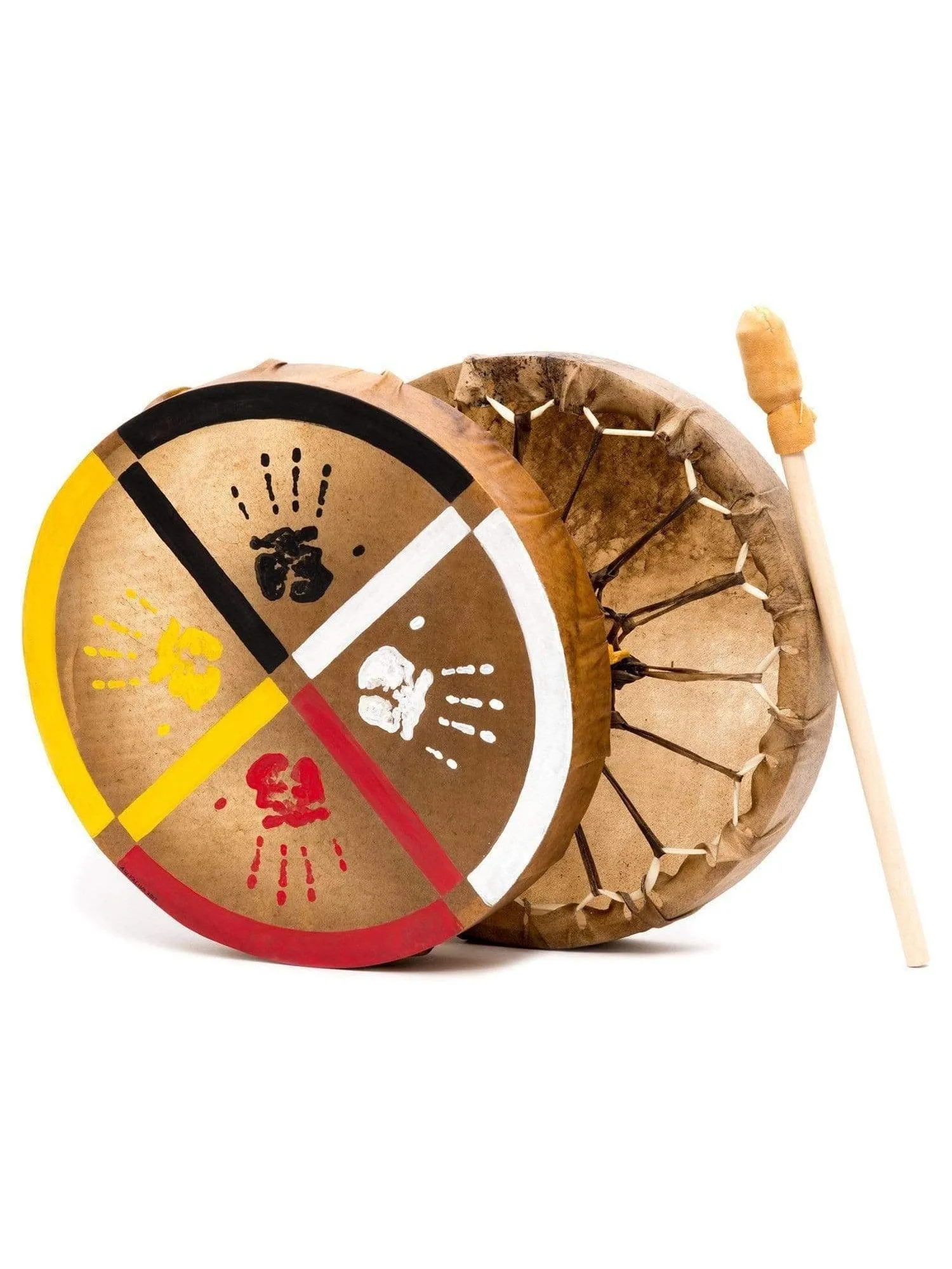 Medicine Wheel Healing-Hands Buffalo Hide Drum