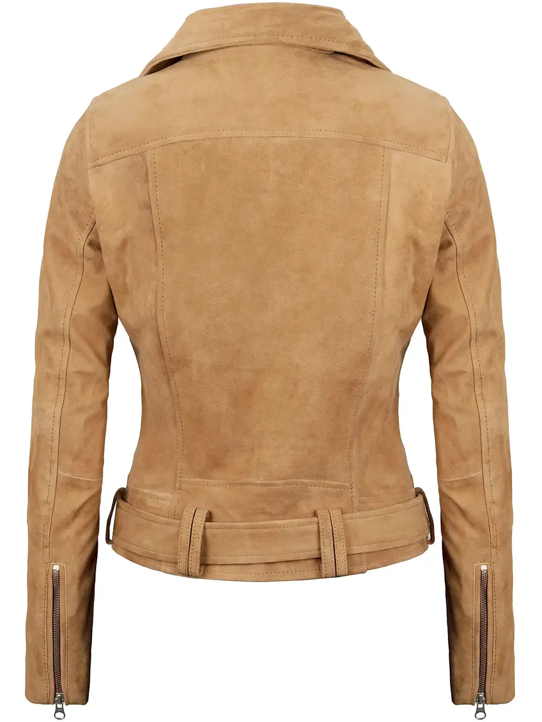 Melanie Women's Brown Suede Moto Leather Jacket