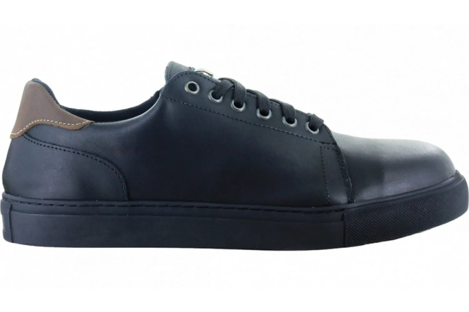 Mellow Walk Mens Owen EH PR Black Leather Skate Inspired Work Shoes