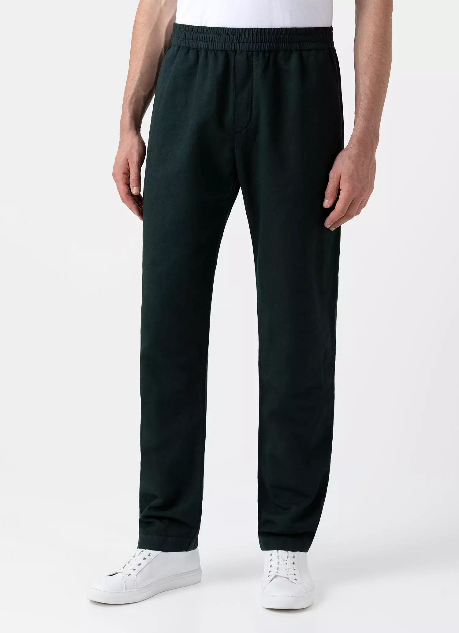 Men's Cotton Linen Drawstring  Trouser in Seaweed