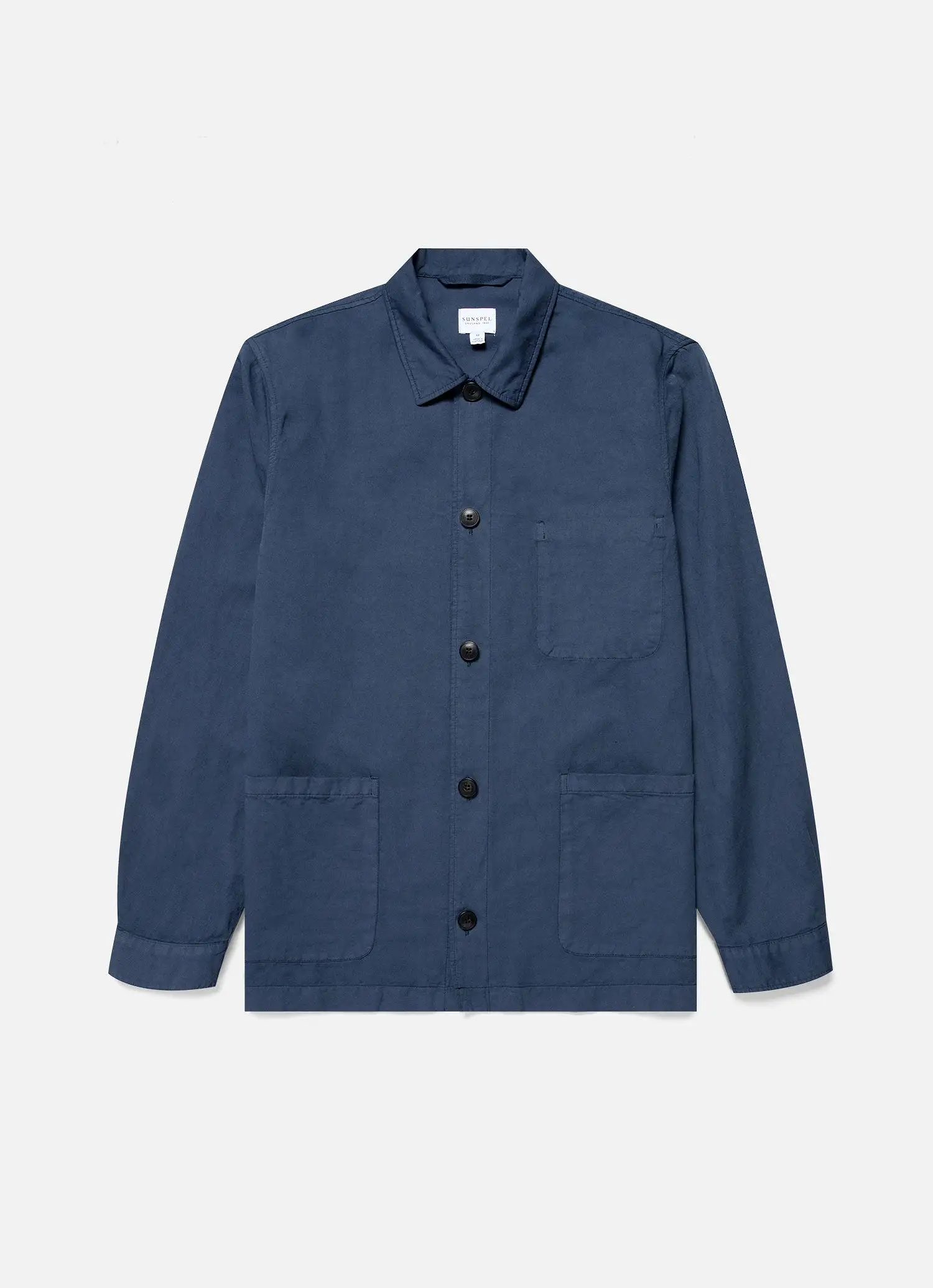 Men's Cotton Linen Twin Pocket Jacket in Shale Blue