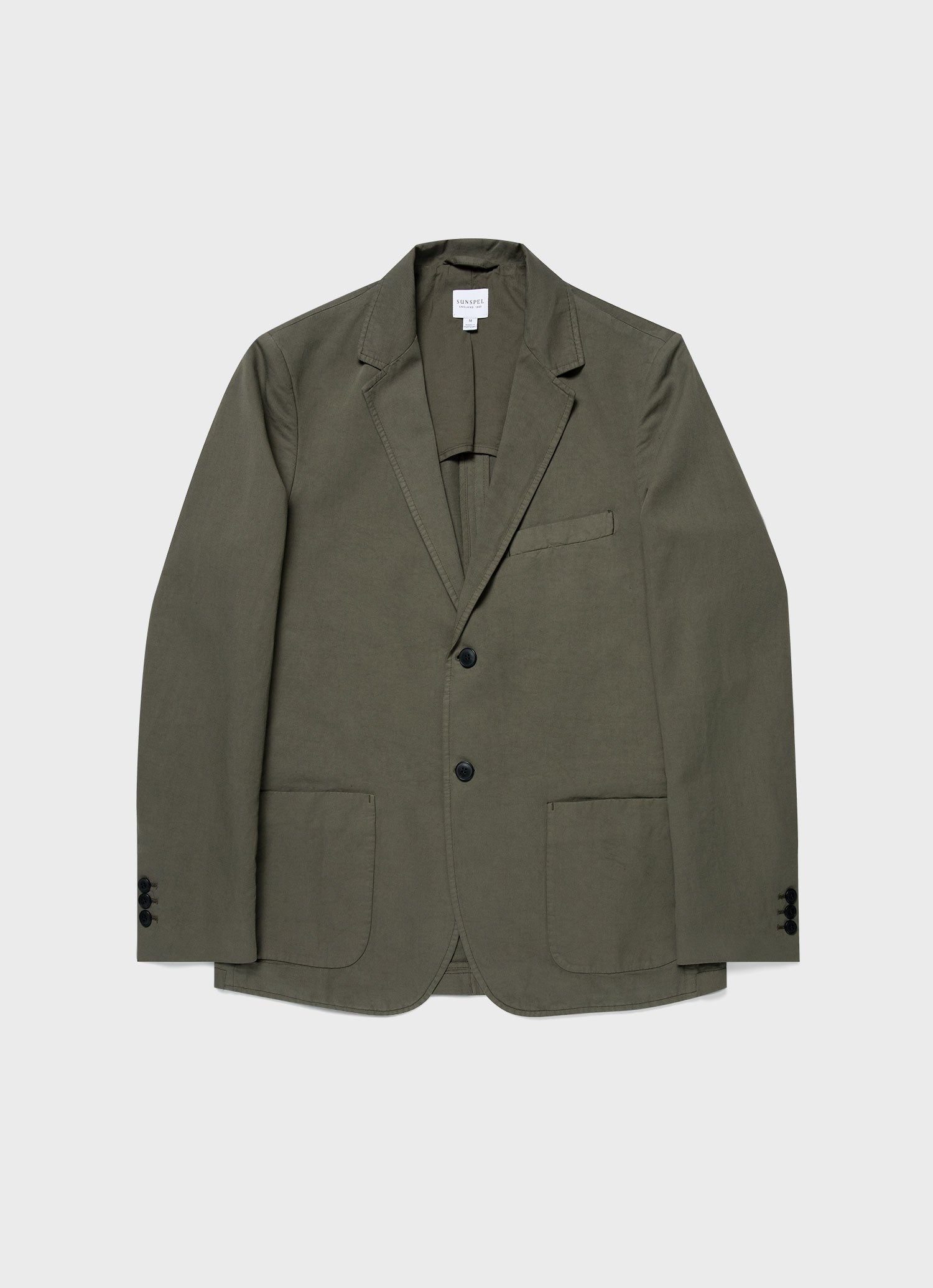 Men's Cotton Linen Two-Piece Suit in Khaki