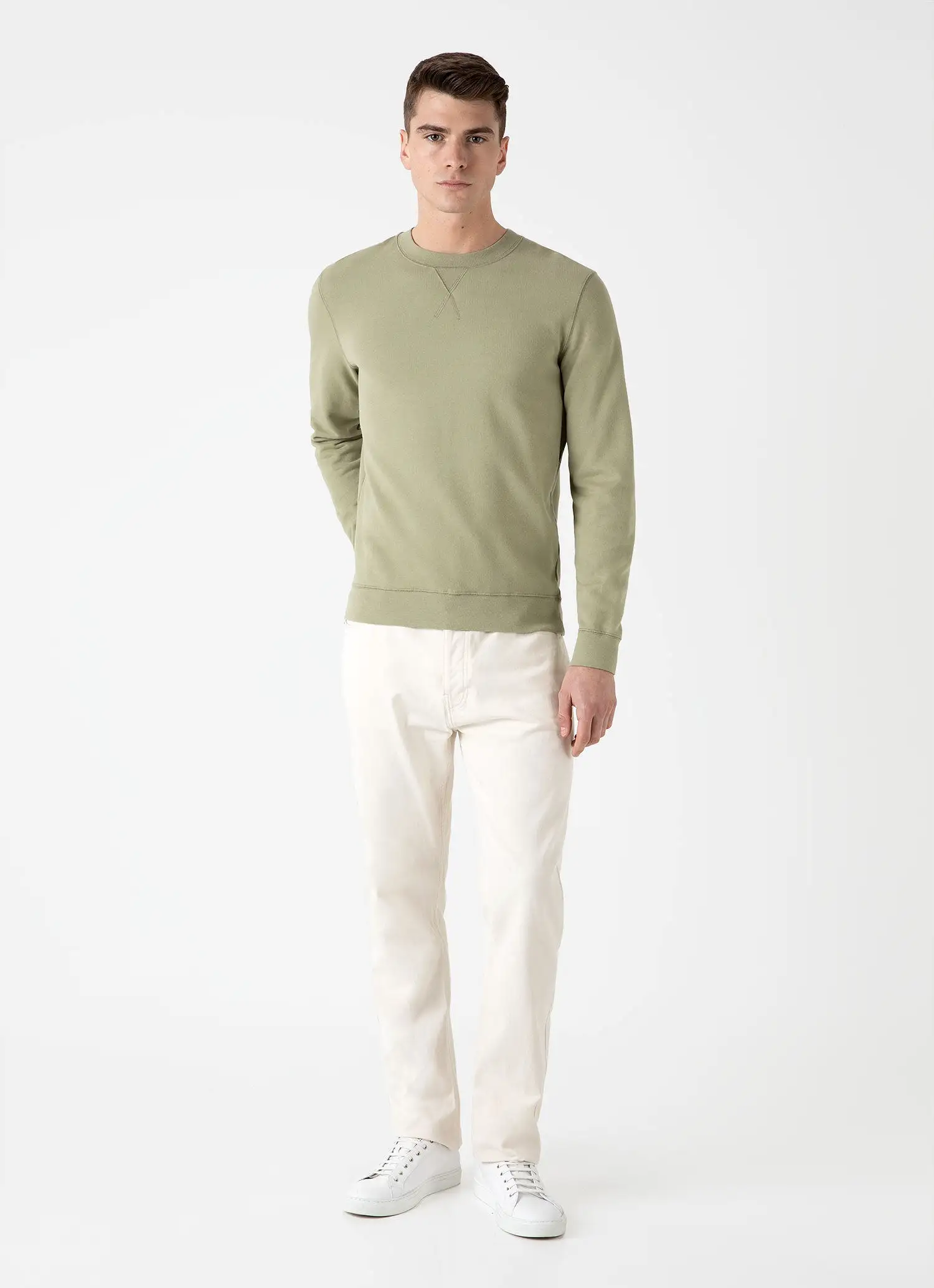 Men's Loopback Sweatshirt in Pale Khaki