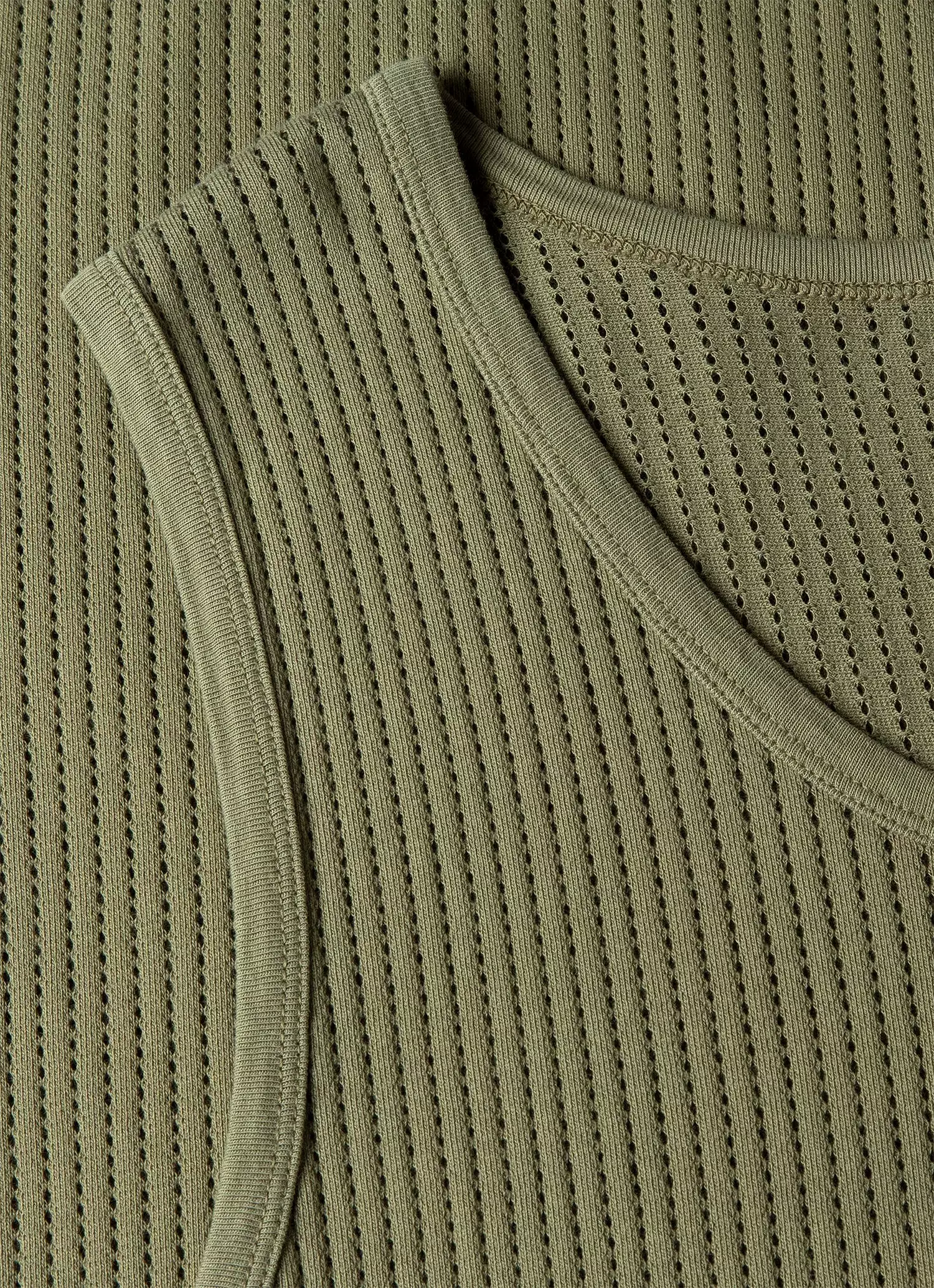 Men's Sunspel x Nigel Cabourn Mesh Vest in Army Green