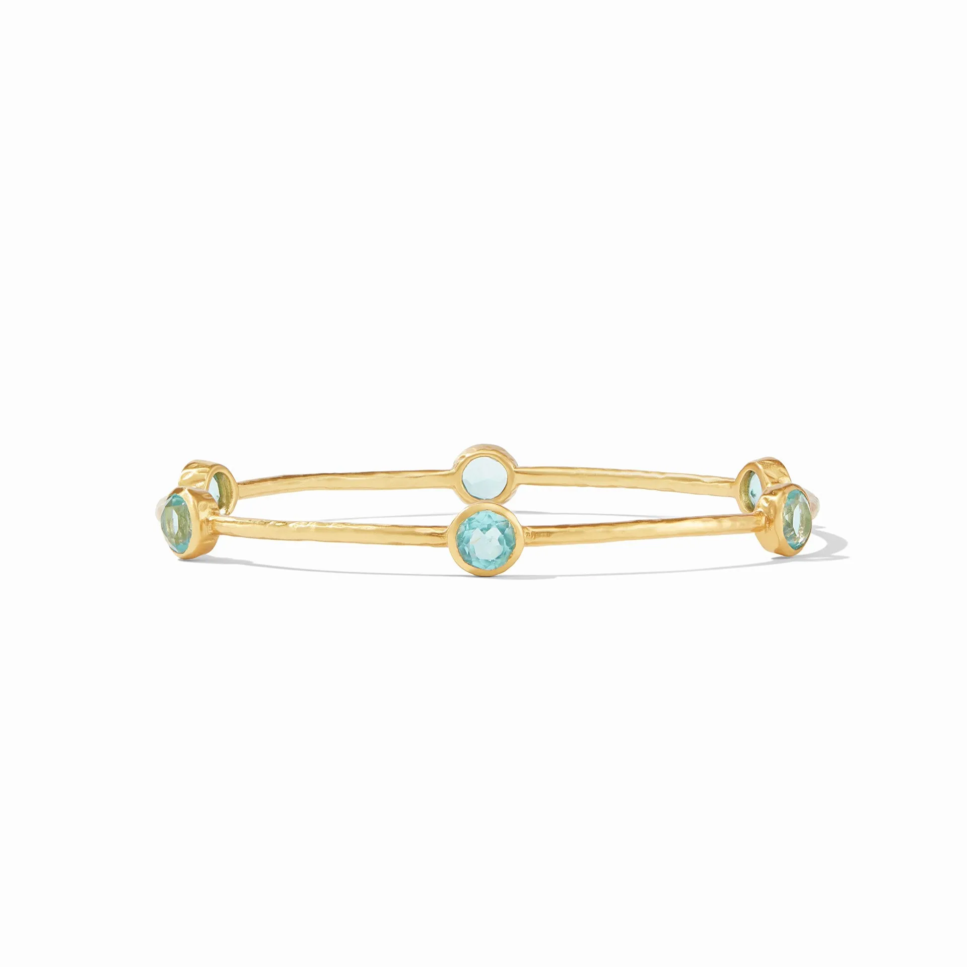 Milano Bangle Bracelet Gold Bahamian Blue - Medium by Julie Vos