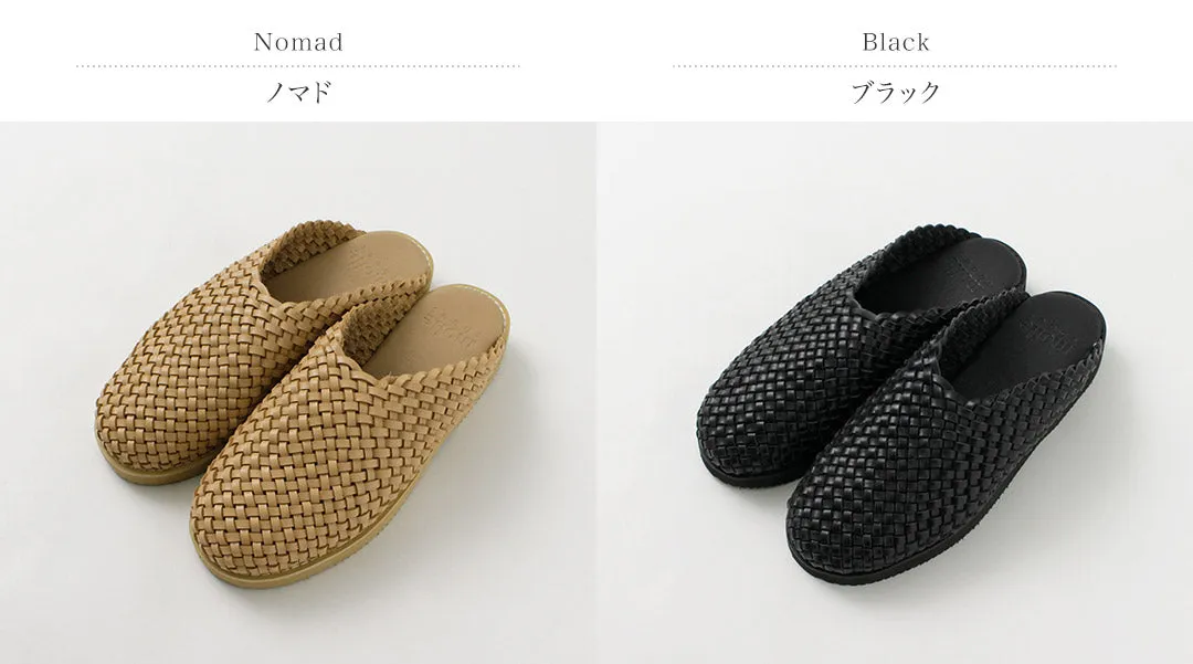 MOLLE SHOES（モールシューズ） ウーブン レザークロッグ / メンズ レザーサンダル シューズ 牛革 本革 イントレチャート WOVEN LEATHER CROG