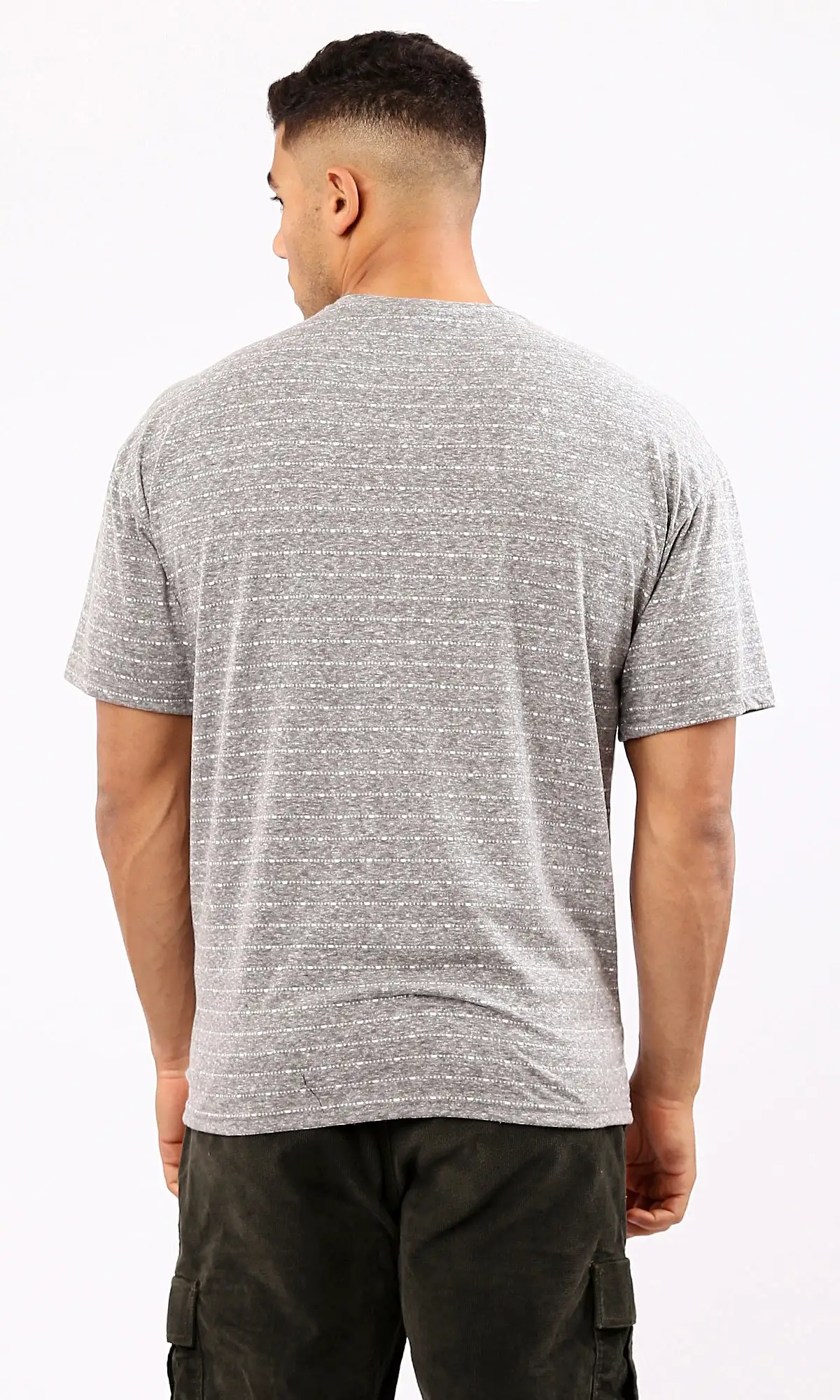 O189639 Round Neck Comfort Heather Grey Summer Tee