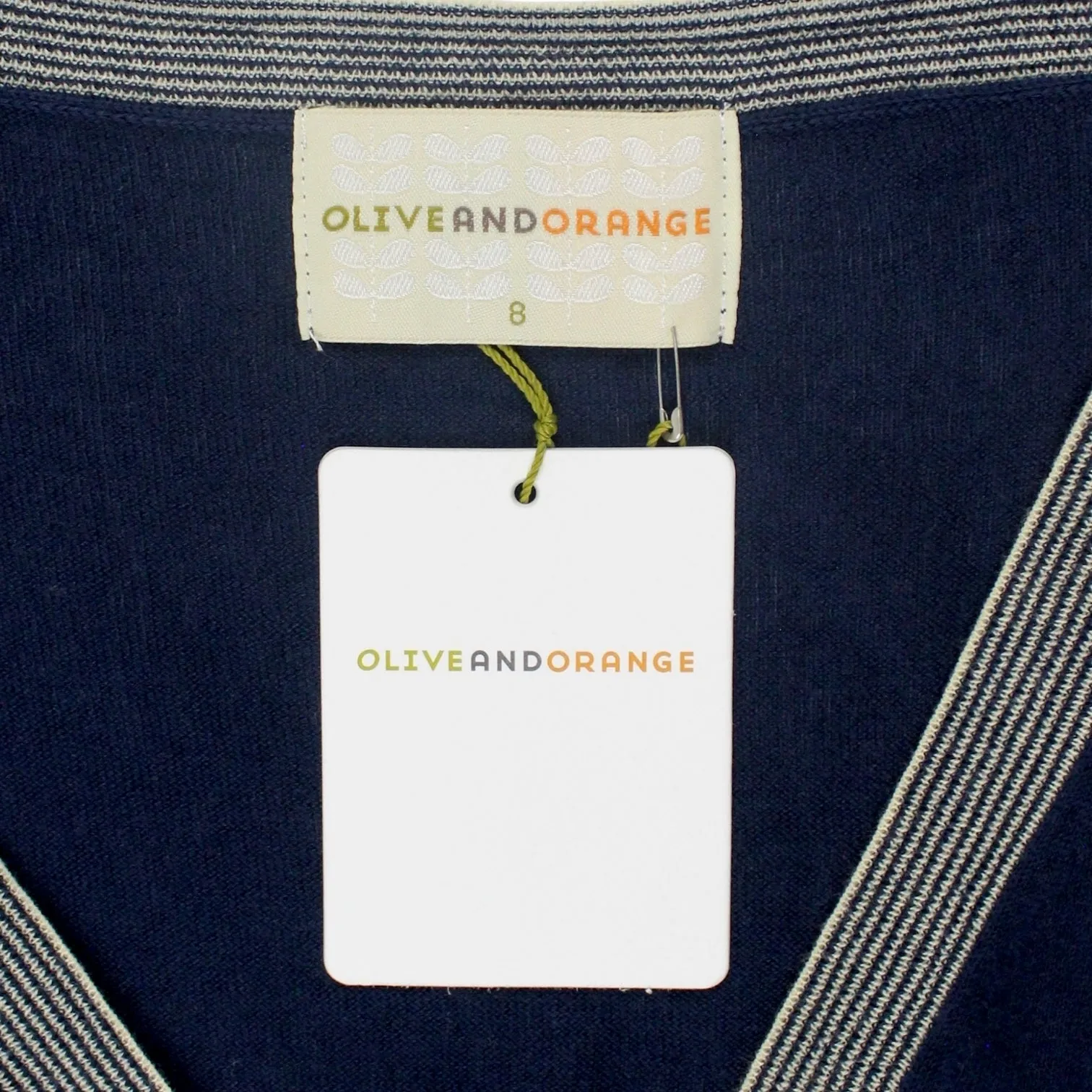 Olive & Orange Navy/Cream Cardigan