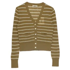 Orla Kiely Brown Striped Lace Cardigan