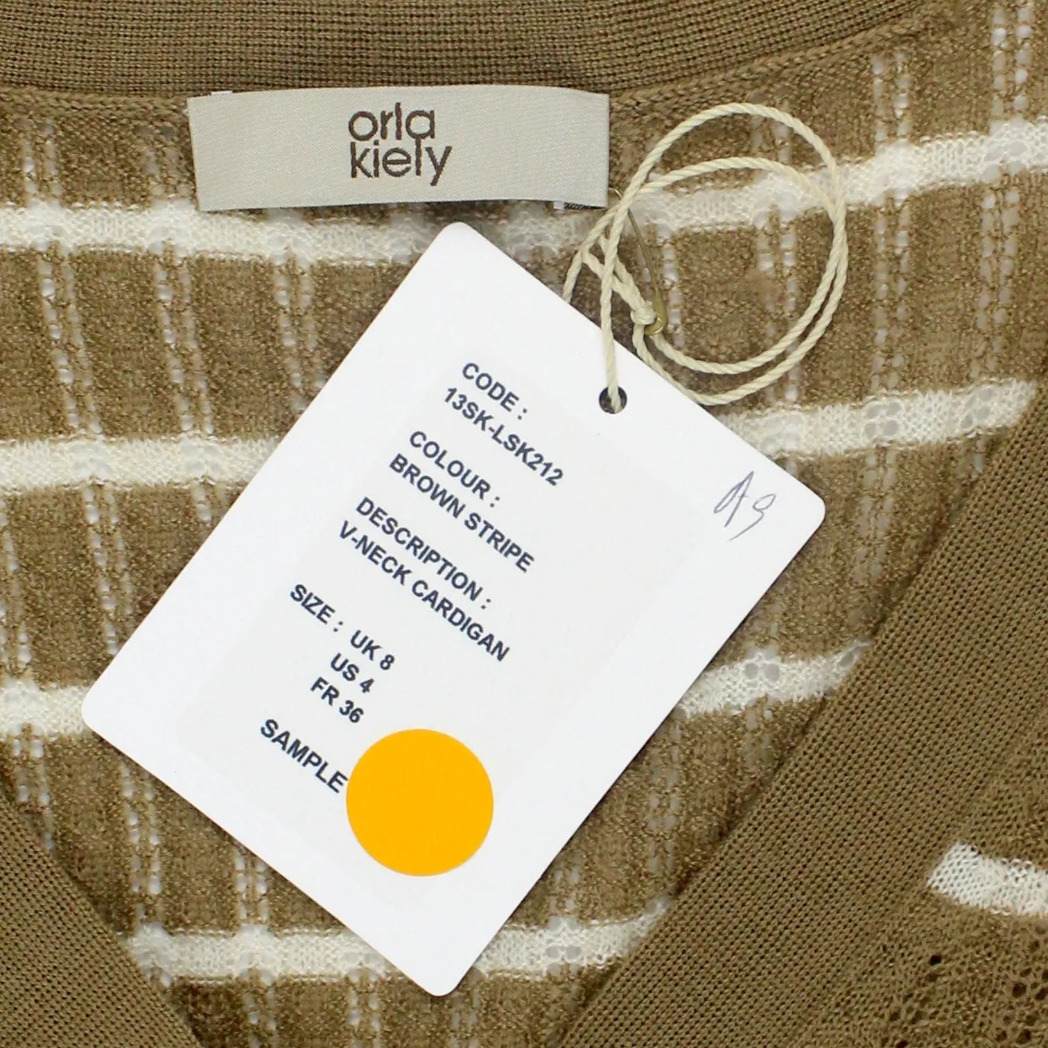 Orla Kiely Brown Striped Lace Cardigan