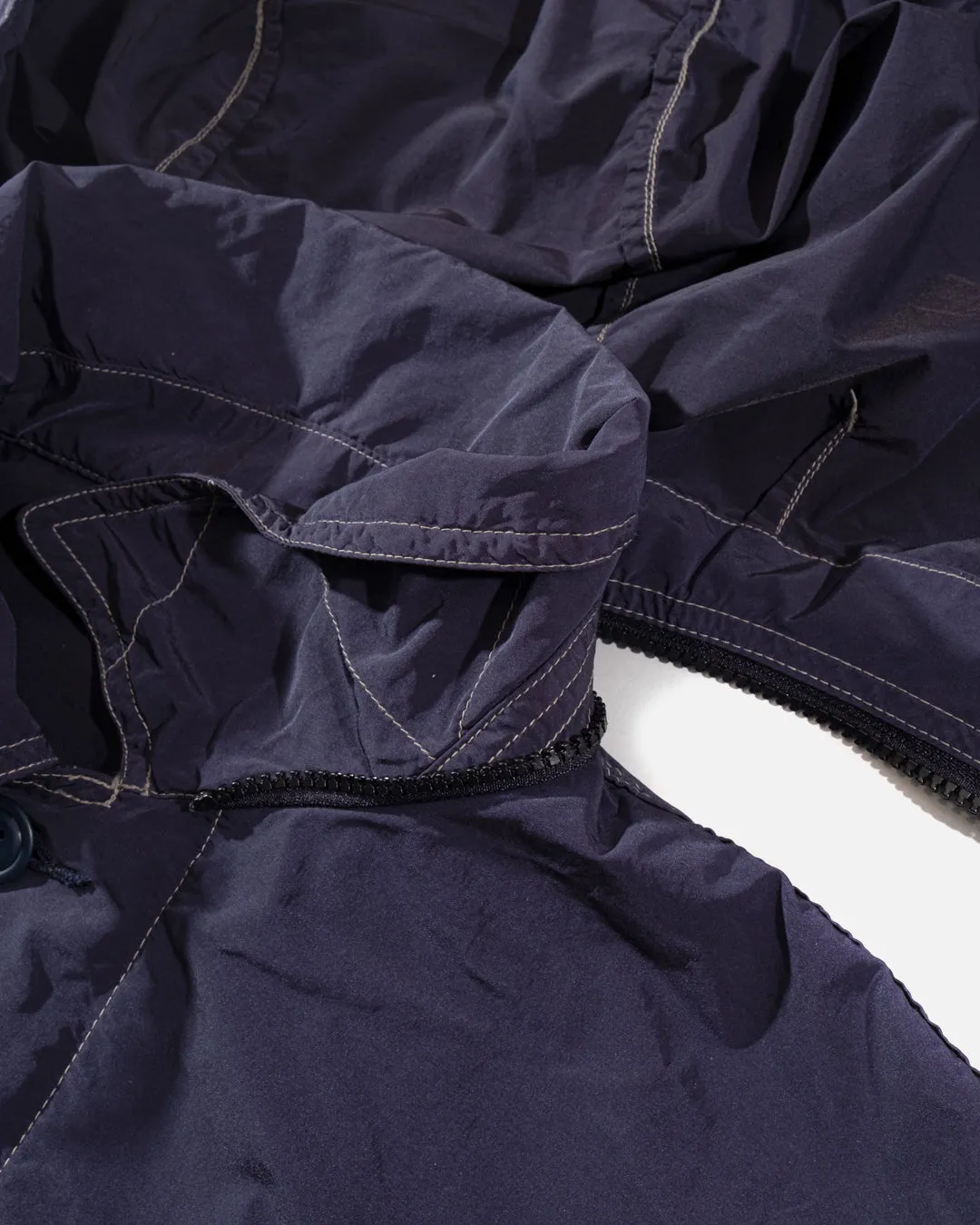 Overdye Detach Hood Coat - Navy