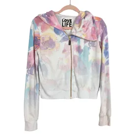 Peace Love World Tie-Dye Zip Up Hooded Jacket- Size S