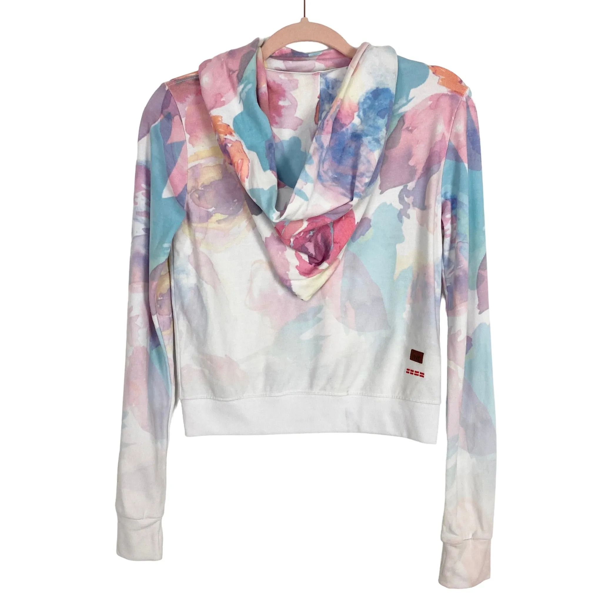 Peace Love World Tie-Dye Zip Up Hooded Jacket- Size S