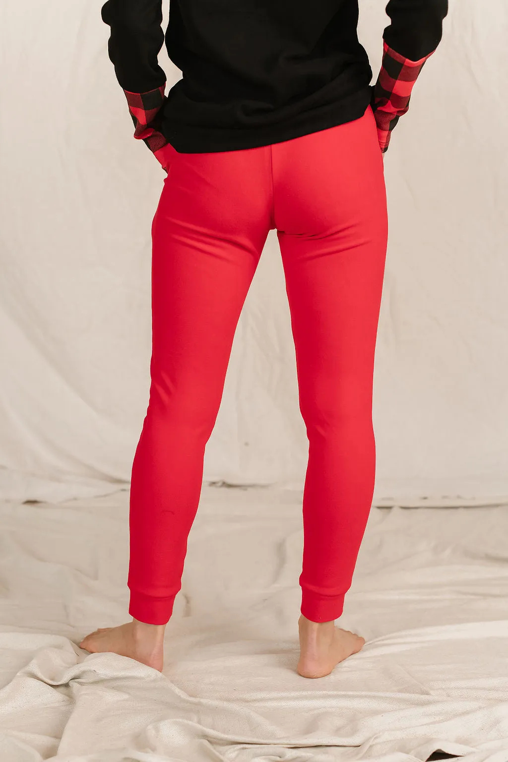 Performance Fleece Joggers- Candy Apple