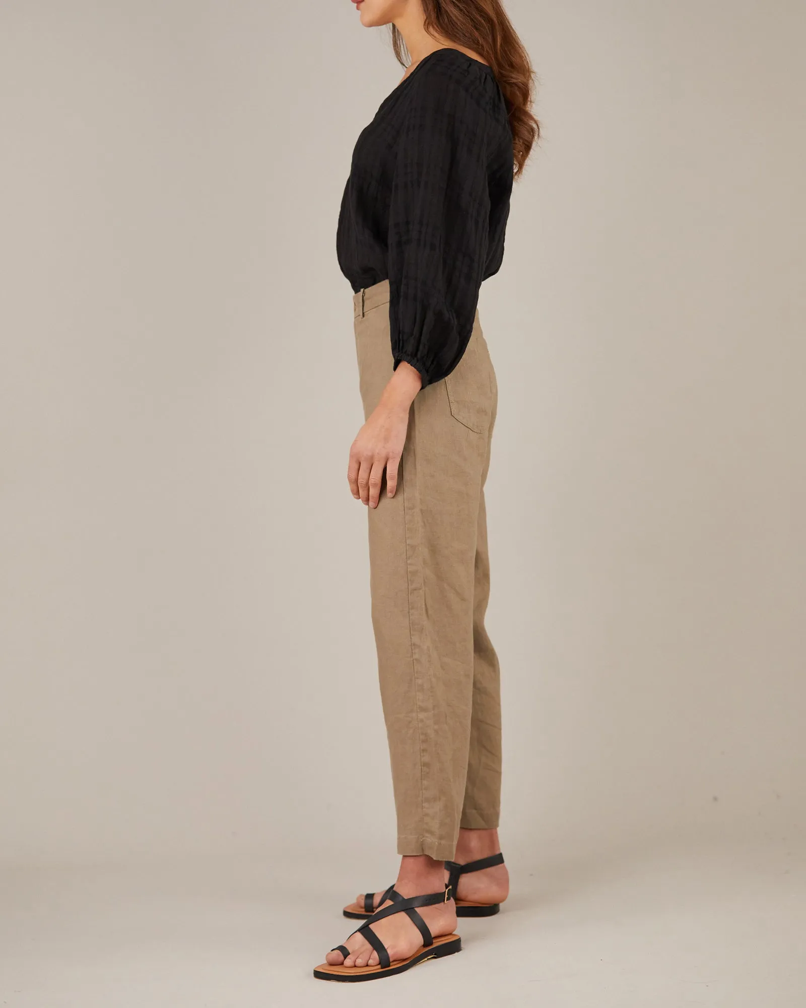 Pila Linen Blouse - Black