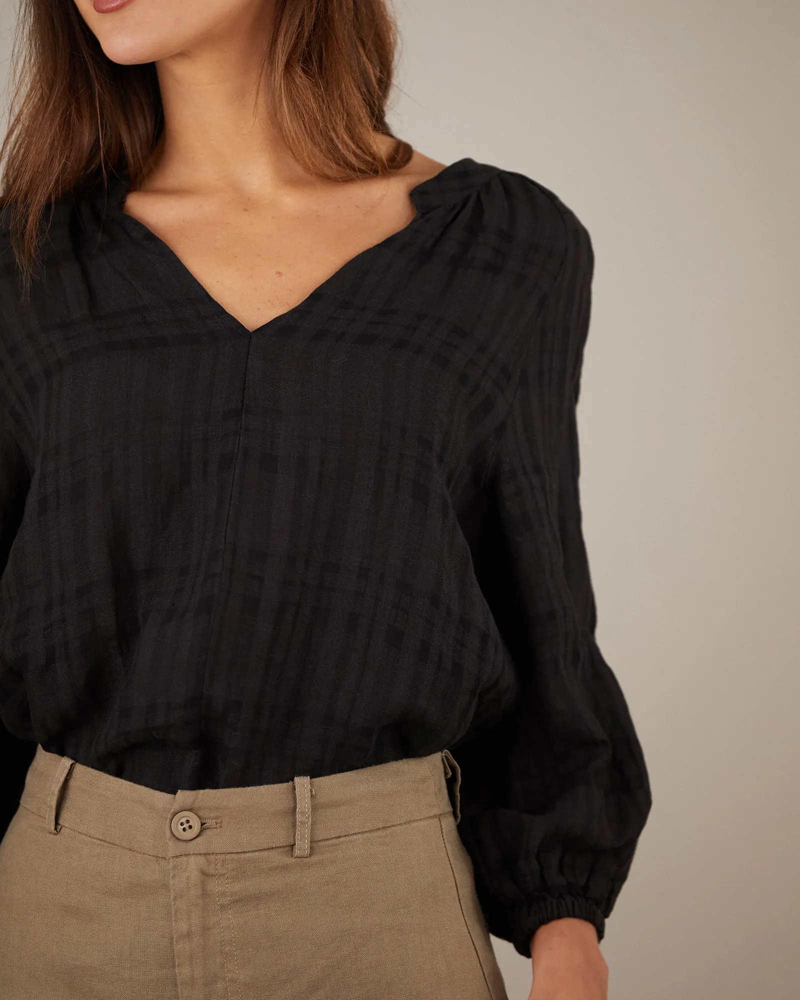 Pila Linen Blouse - Black