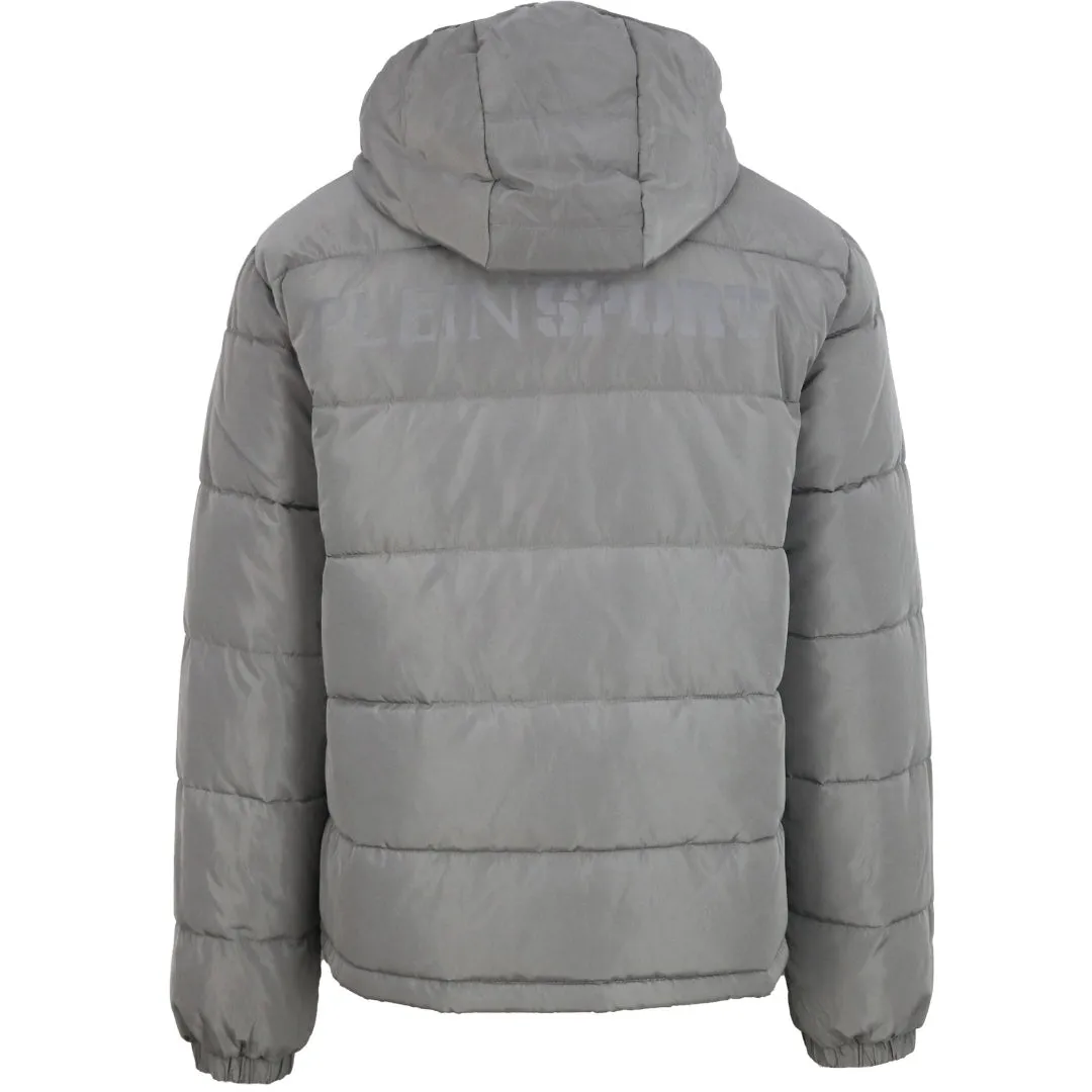 Plein Sport Bold Back Logo Padded Steel Grey Jacket