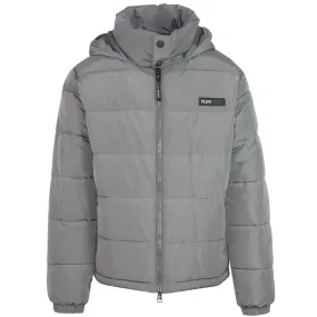 Plein Sport Bold Back Logo Padded Steel Grey Jacket